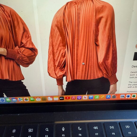 DEAR JOHN DELETTA SATIN TOP in color CATHAY SPICE XS - Picture 2 of 8